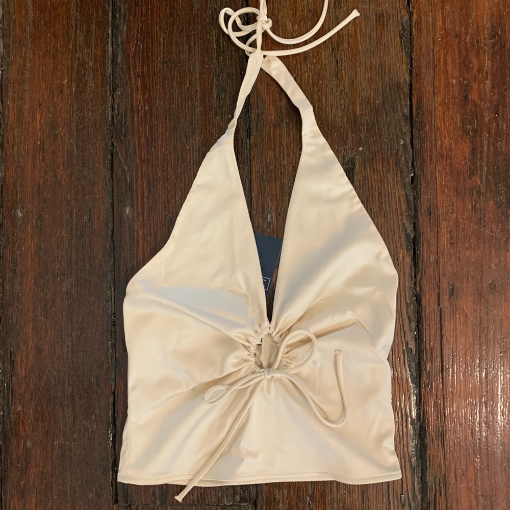 NEW WITH TAGS: Abercrombie Satin Cinched Halter Top - XS